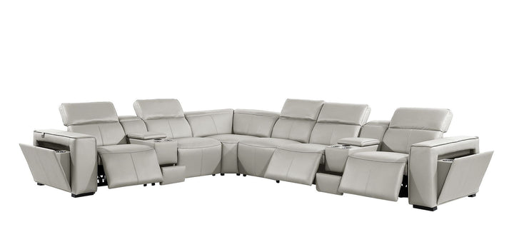 1224 - 8-Piece L-Shaped Sectional Sofa In With 3 Power Recliners &amp; Power Headrests