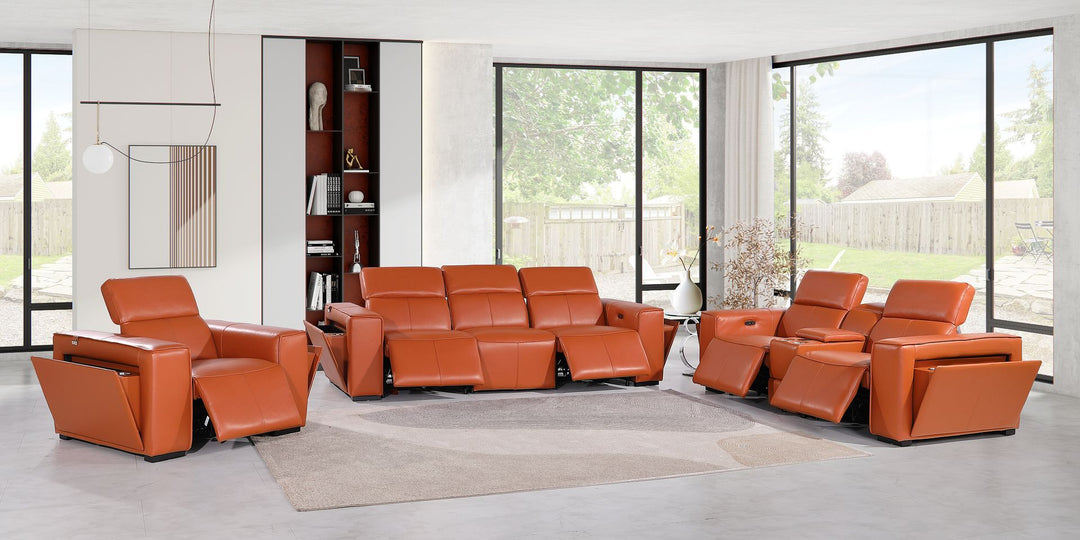 1224 - 7-Piece Modular Power Reclining Sofa, Loveseat &amp; Chair Set In With 5 Power Recliners &amp; Power Headrests