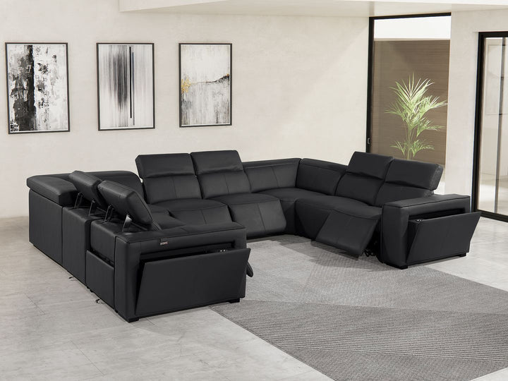 1224 - 8-Piece U-Shaped Sectional Sofa In With 4 Power Recliners &amp; Power Headrests