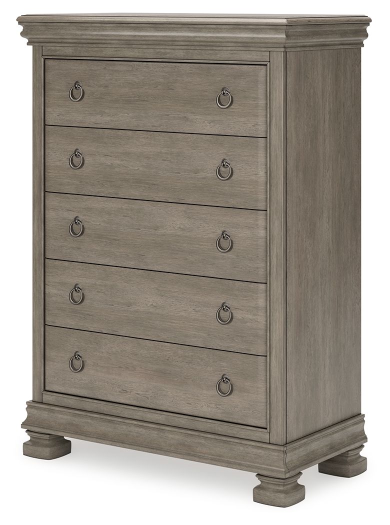 Lexorne - Gray - Five Drawer Chest