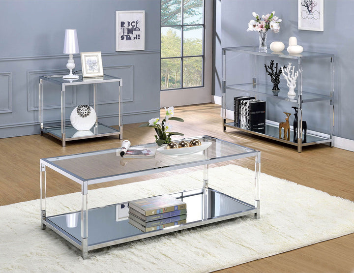 Ludvig - Sofa Table - Chrome / Clear