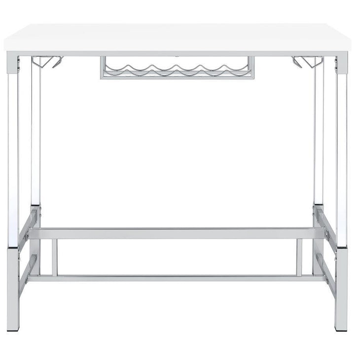 Norcrest - Acrylic Leg Bar Table - White High Gloss