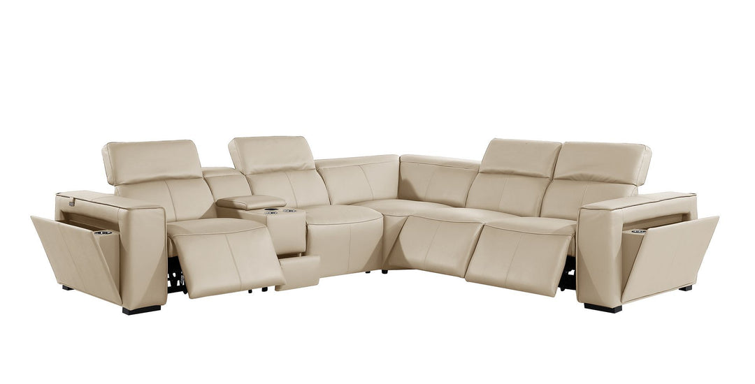 1224 - 6-Piece L-Shaped Sectional Sofa In With 3 Power Recliners &amp; Power Headrests