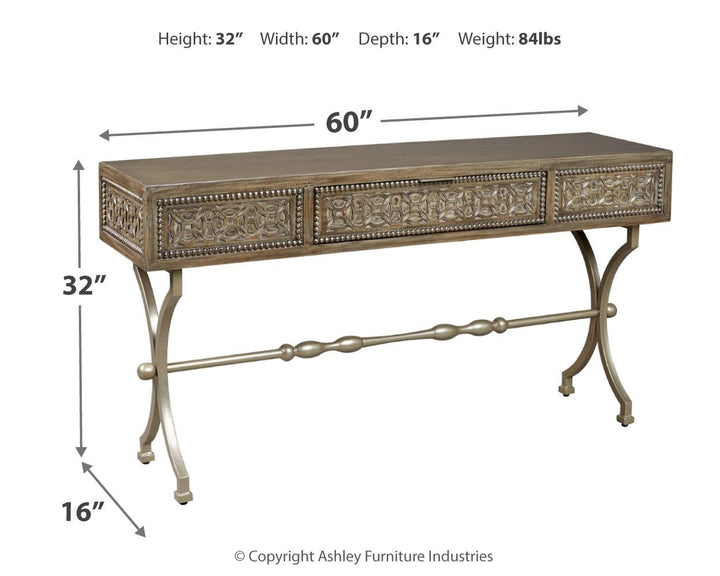 Quinnland - Antique Black - Console Sofa Table