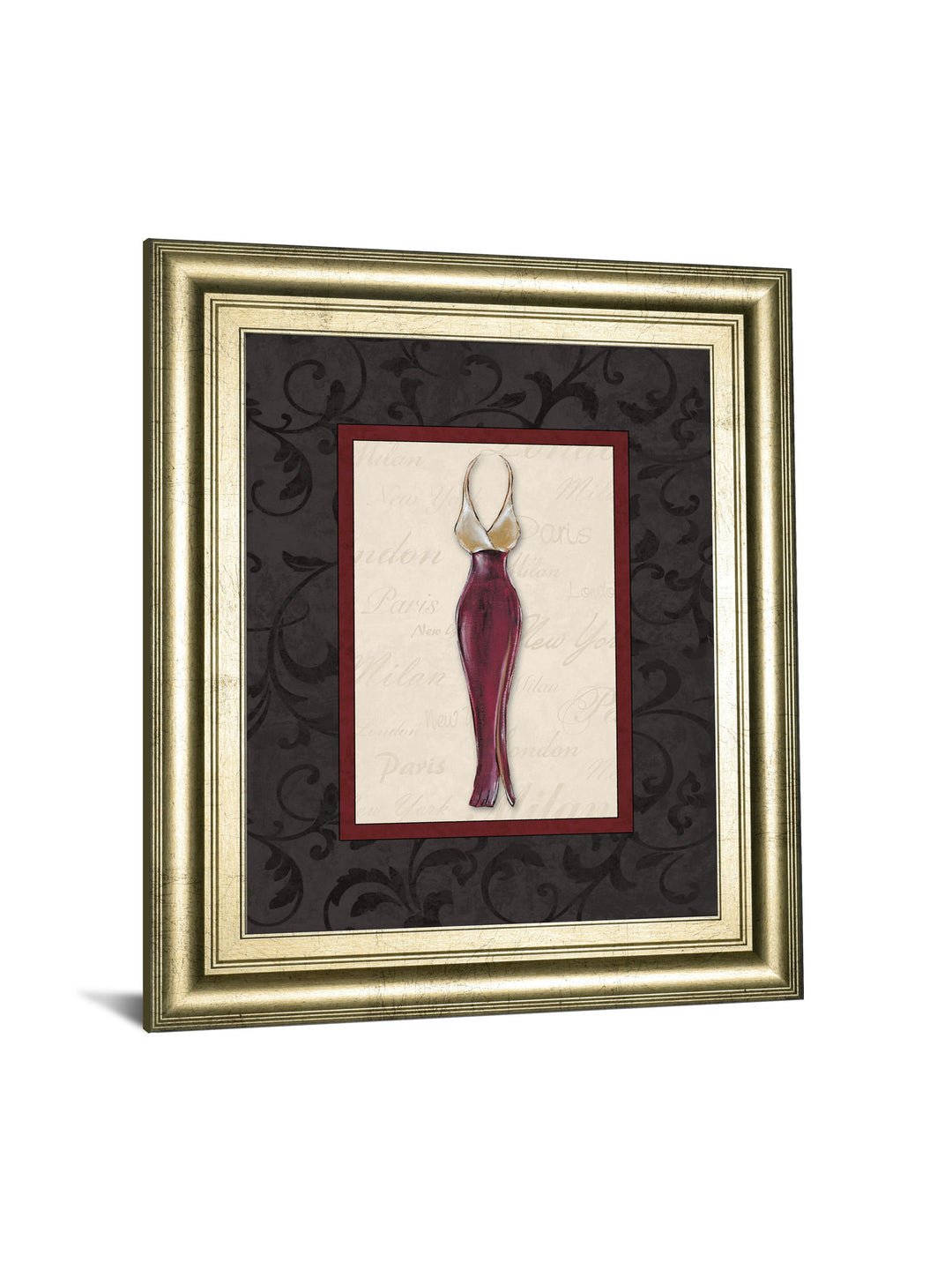 Fashion Dress Il By Susan Osbourne Framed Print Wall Art - Dark Gray
