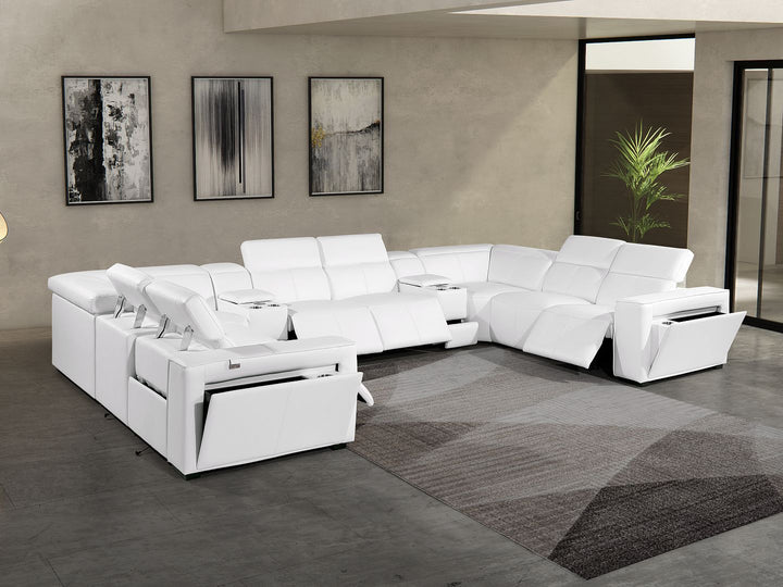 1224 - 10-Piece U-Shaped Sectional Sofa In With 4 Power Recliners &amp; Power Headrests
