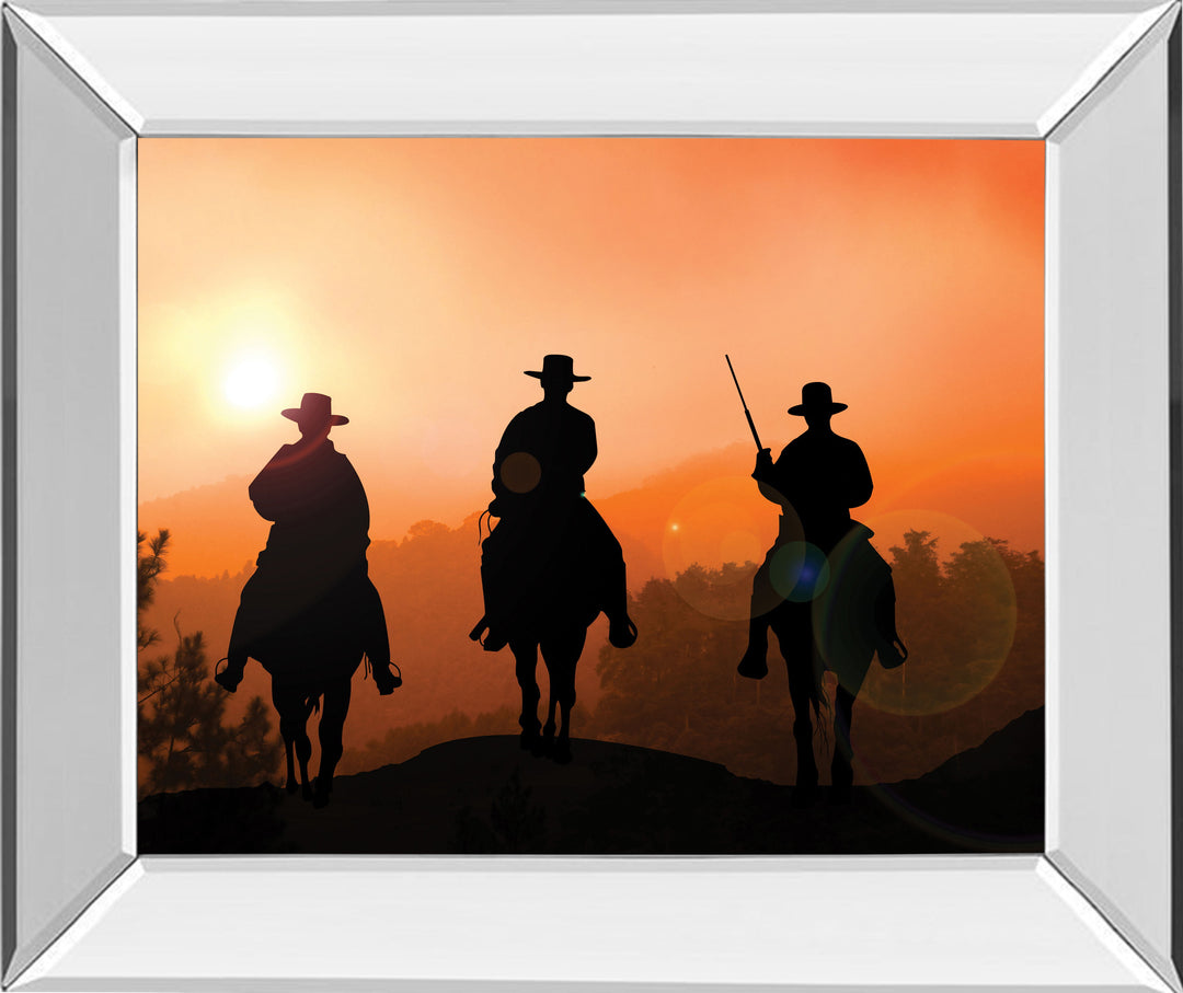 Horse Riders By Jtanki - Mirror Framed Print Wall Art - Red