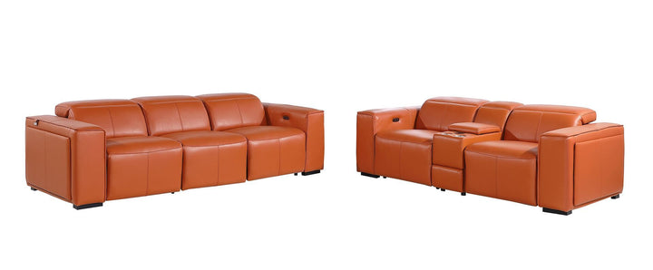 1224 - 6-Piece Modular Power Reclining Sofa And Console Loveseat Set In With 5 Power Recliners &amp; Power Headrests