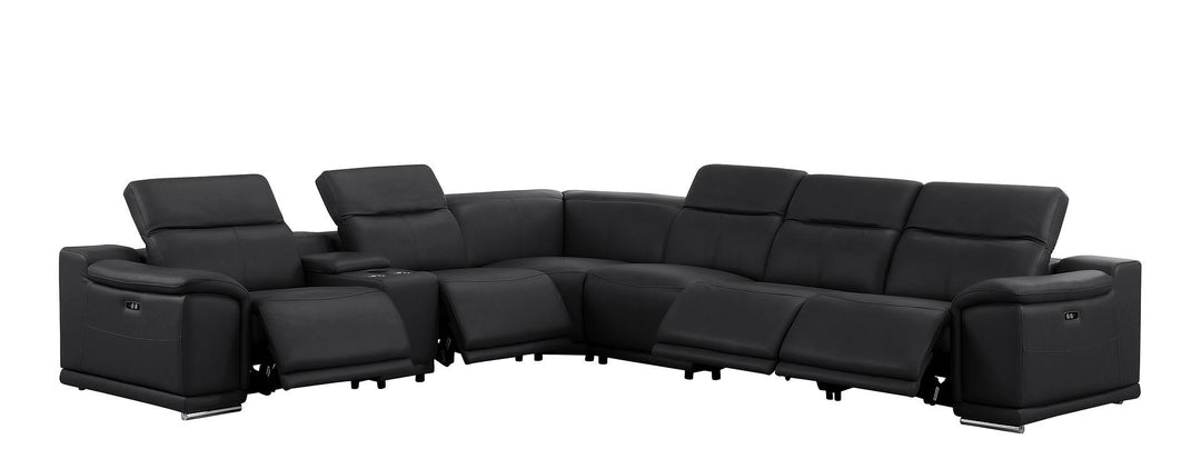2679 - 7-Piece L-Shaped Power Reclining Sectional In Genuine Leather (4 Recliners)