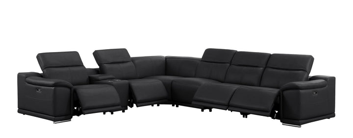 2679 - 7-Piece L-Shaped Power Reclining Sectional In Genuine Leather (4 Recliners)