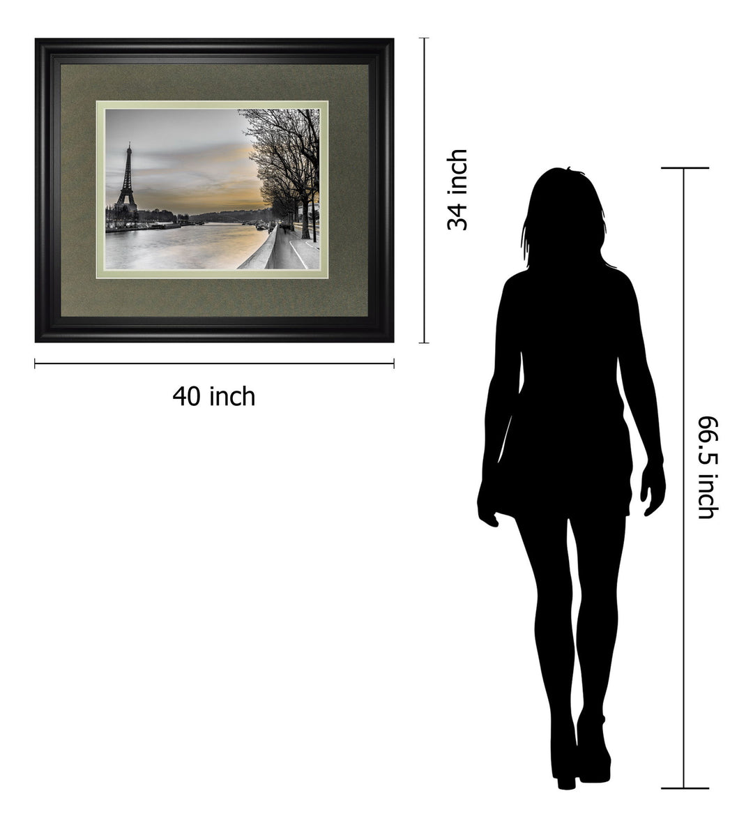 River Seine And The Eiffel Tower By Assaf Frank - Framed Print Wall Art - Gray
