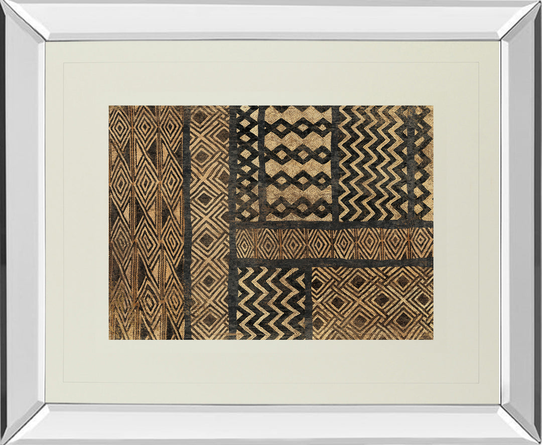 Kuba Abstract By Sue Schlabach - Mirror Framed Print Wall Art - Dark Brown