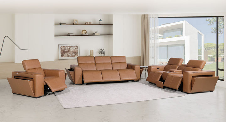 1224 - 7-Piece Modular Power Reclining Sofa, Loveseat &amp; Chair Set In With 6 Power Recliners &amp; Power Headrests