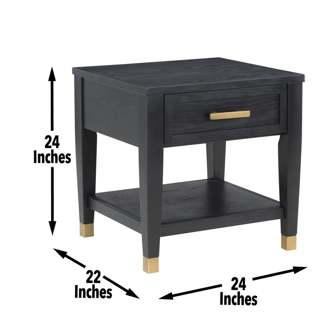 Yves - Cocktail & 2 End Table Set - Black