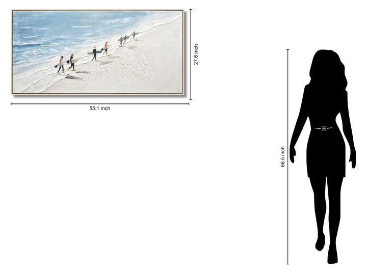 Surf Parade Serenity - 28" x 55" Framed Wall Art