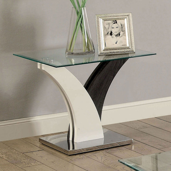 Sloane - End Table - White / Dark Gray