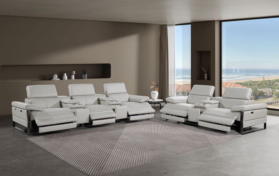 1246 - Modular Power Reclining Dual Console Sofa And Console Loveseat Set With Power Headrests