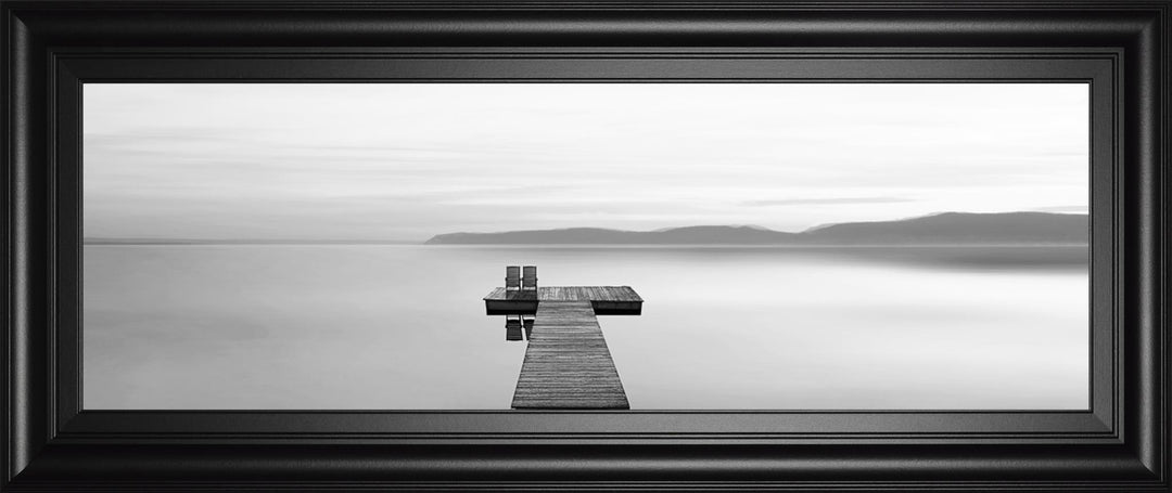 18x42 Black &amp; White Water Panel XII By James McLoughlin - Dark Gray