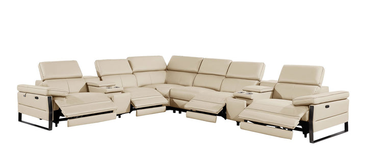 1246 - 8-Piece L-Shaped Modular Power Reclining Sectional With 4 Power Recliners And Power Headrests