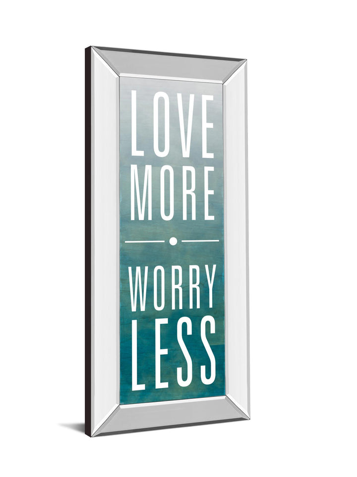 Love By Sd Studios - Mirror Framed Print Wall Art - Blue