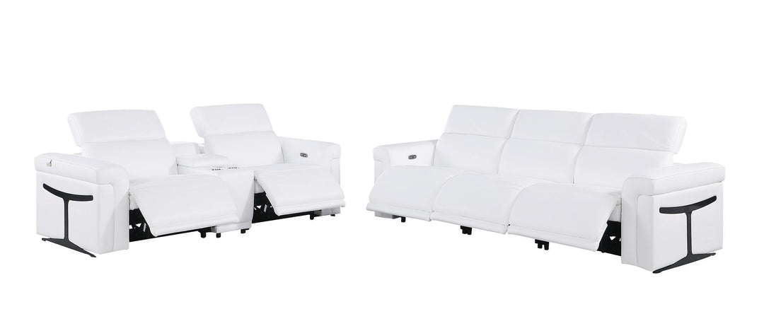 1126 - 6-Piece Modular Power Reclining Sofa And Console Loveseat Set In With 5 Power Recliners &amp; Power Headrests