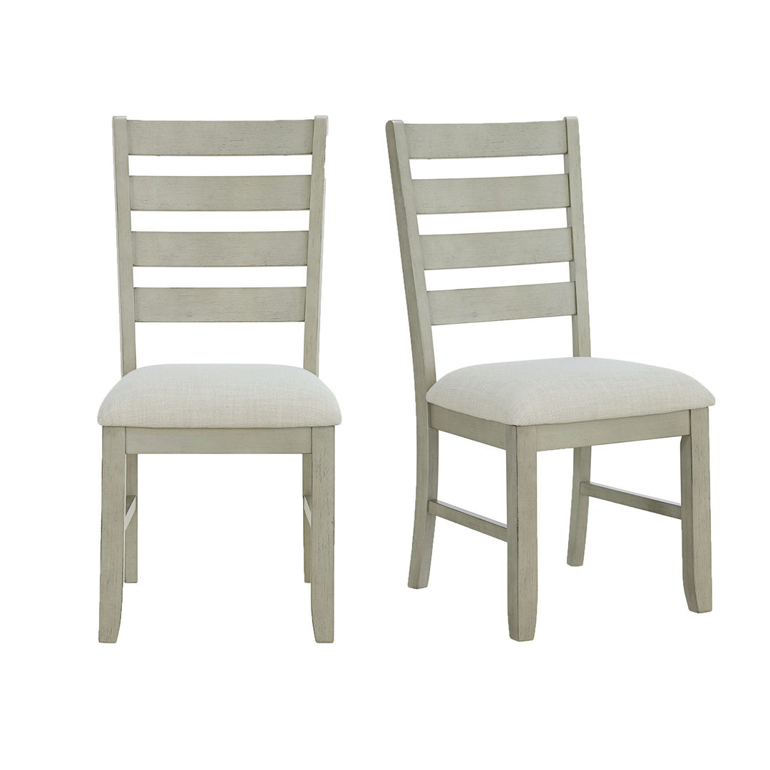 Farmington - Ladder Back Dining Side Chair (Set of 2) - Washed Stone / Light Beige
