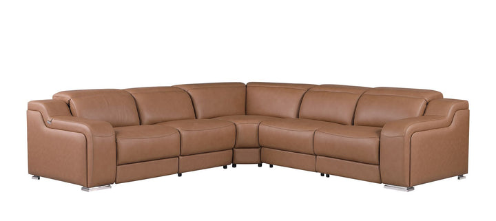 1116 - 5-Piece L-Shaped Sectional Sofa In With 3 Power Recliners &amp; Power Headrests