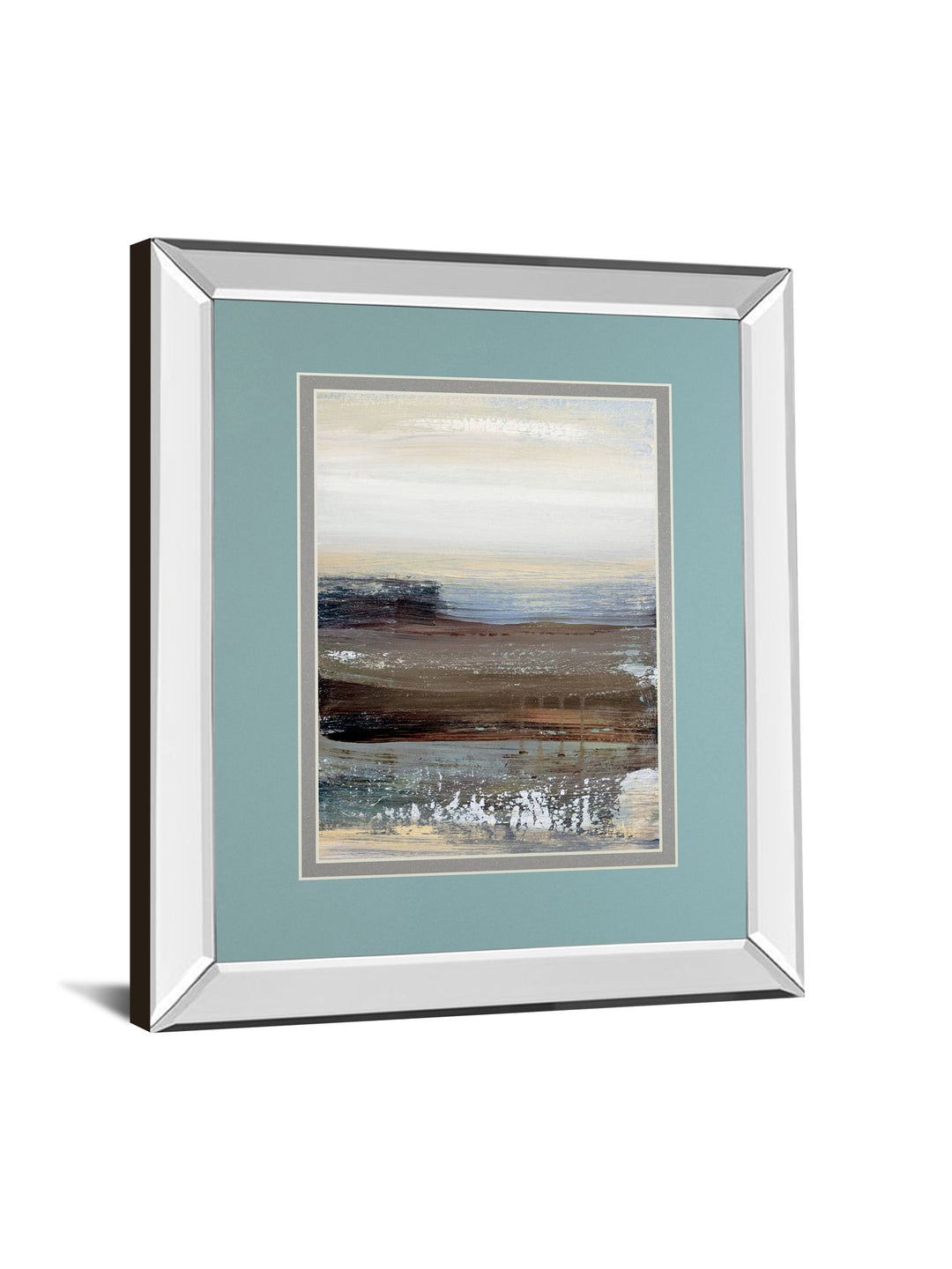 Hint Of By Aerial Snow - Mirror Framed Print Wall Art - Light Blue