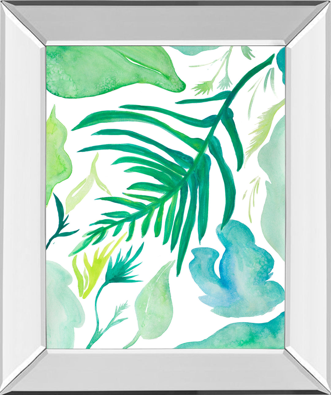 Green Water Leaves I By Kat Papa - Mirror Framed Print Wall Art - Green