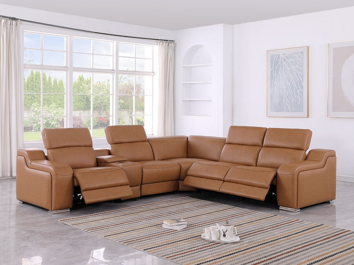 1116 - 6-Piece L-Shaped Sectional Sofa In With 3 Power Recliners &amp; Power Headrests