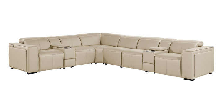 1224 - 8-Piece L-Shaped Sectional Sofa In With 3 Power Recliners &amp; Power Headrests