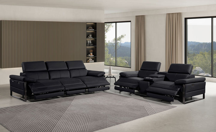 1246 - Modular Power Triple Reclining Sofa And Console Loveseat Set With Power Headrests