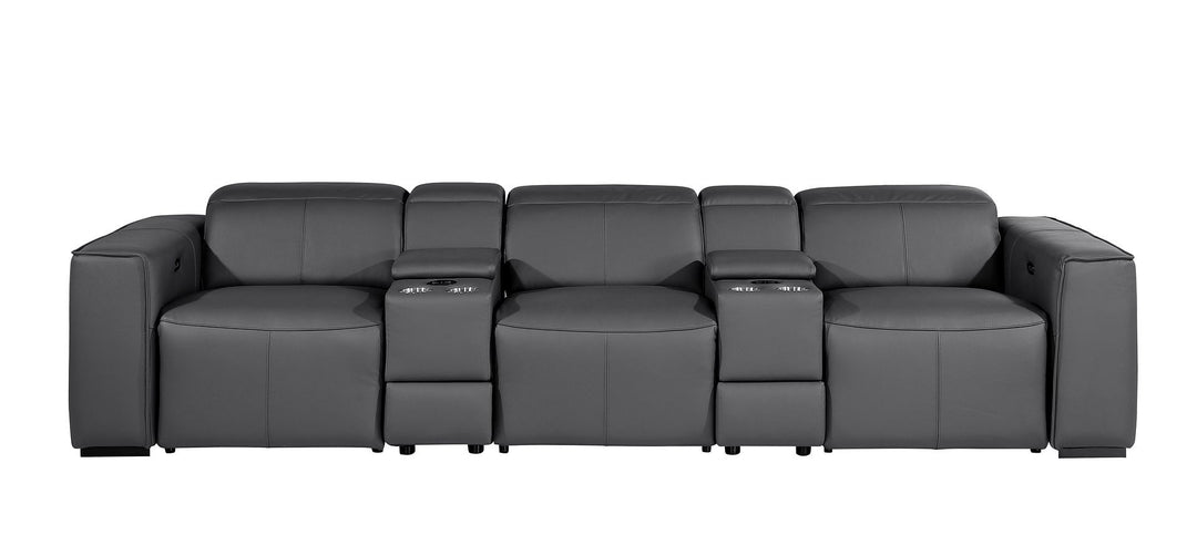 1224 - 5-Piece Modular Power Reclining Sofa In With 3 Power Recliners &amp; Power Headrests