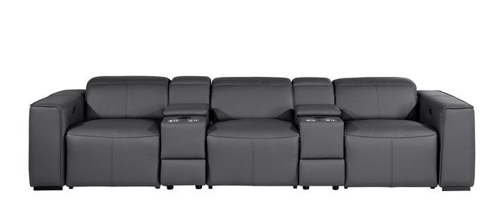 1224 - 5-Piece Modular Power Reclining Sofa In With 3 Power Recliners &amp; Power Headrests