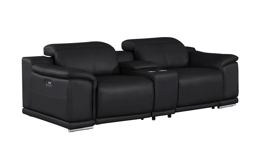 2679 - Power Reclining Sofa, Console Loveseat &amp; Chair Set In Genuine Leather (6 Recliners)
