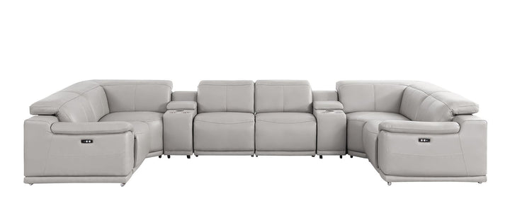 2679 - 8-Piece U-Shaped Power Reclining Sectional In Genuine Leather (4 Recliner)