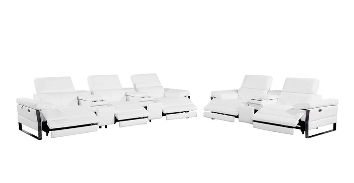 1246 - Modular Power Reclining Dual Console Sofa And Console Loveseat Set With Power Headrests