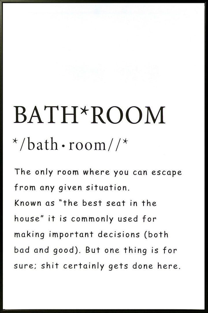 "Quirky Definitions" Canvas In Frame - Black