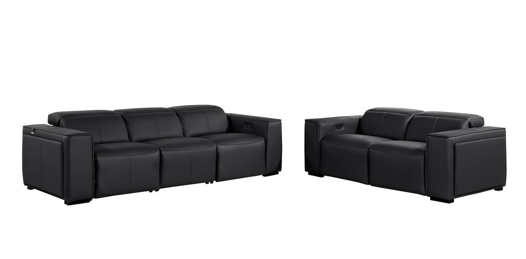 1224 - 5-Piece Modular Power Reclining Sofa And Loveseat Set In With 4 Power Recliners &amp; Power Headrests