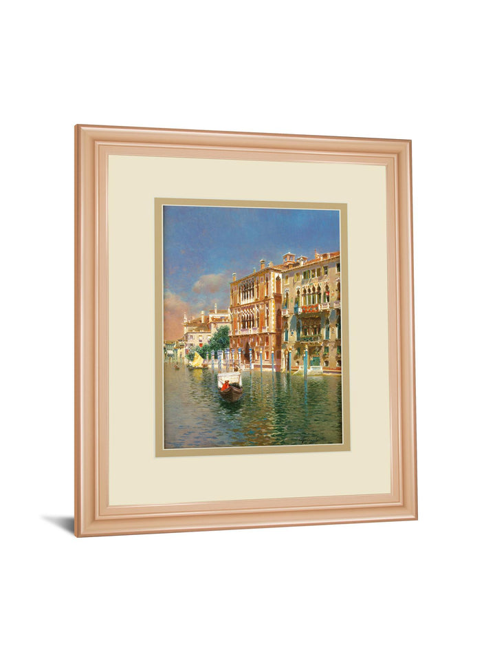 The Grand Canal, Venice By Rubens Santora - Framed Print Wall Art - Blue