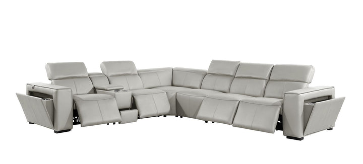 1224 - 7-Piece L-Shaped Sectional Sofa In With 4 Power Recliners &amp; Power Headrests