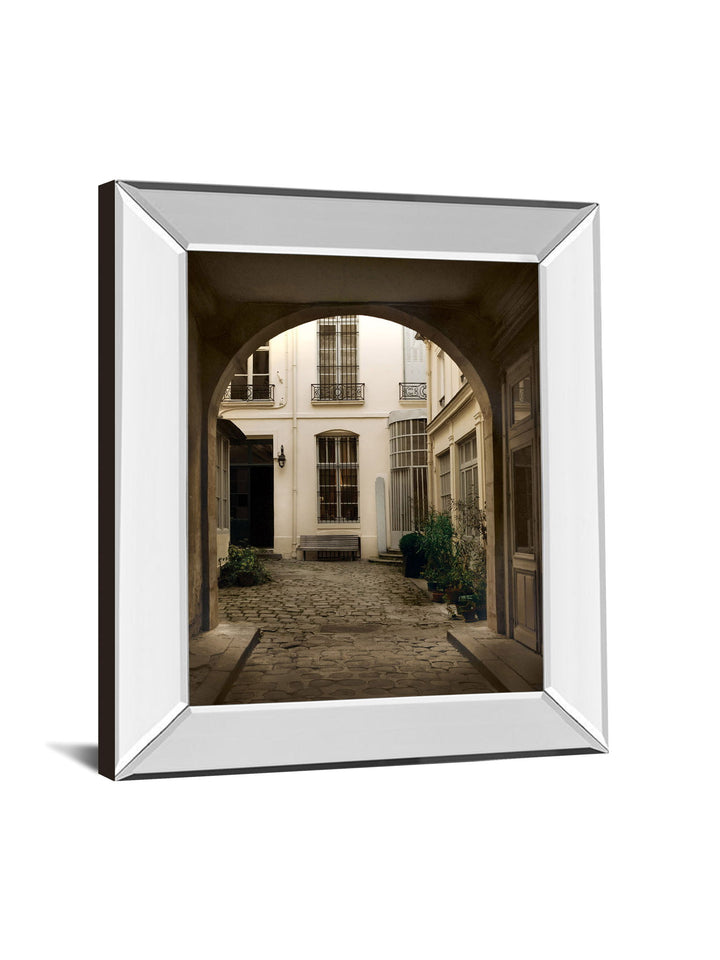 Marais Courtyard By Milla - Mirror Framed Print Wall Art - Light Brown