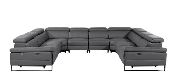 1246 - 8-Piece U-Shaped Modular Power Reclining Sectional With 4 Power Recliners And Power Headrests
