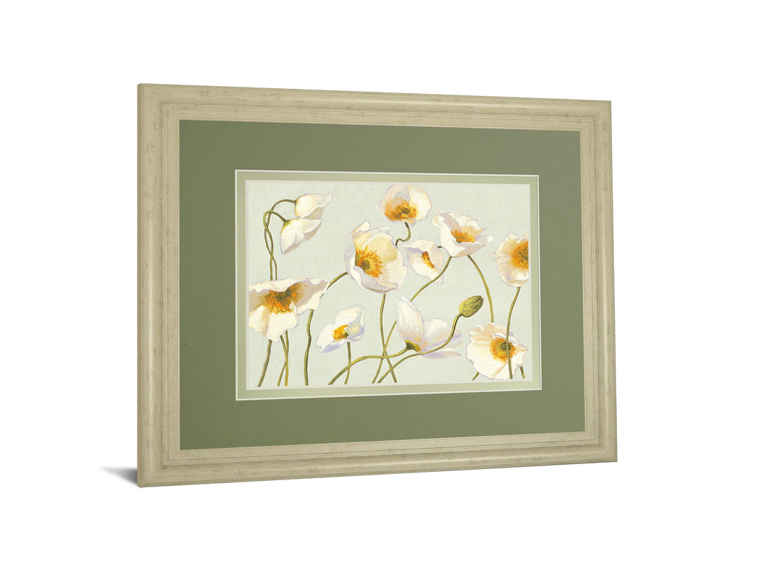 Bright Poppies By Novak - Framed Print Wall Art - Beige