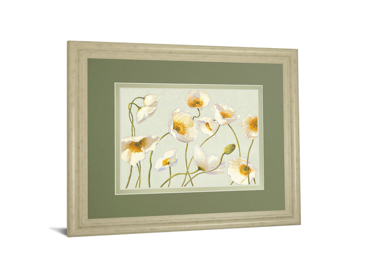 Bright Poppies By Novak - Framed Print Wall Art - Beige