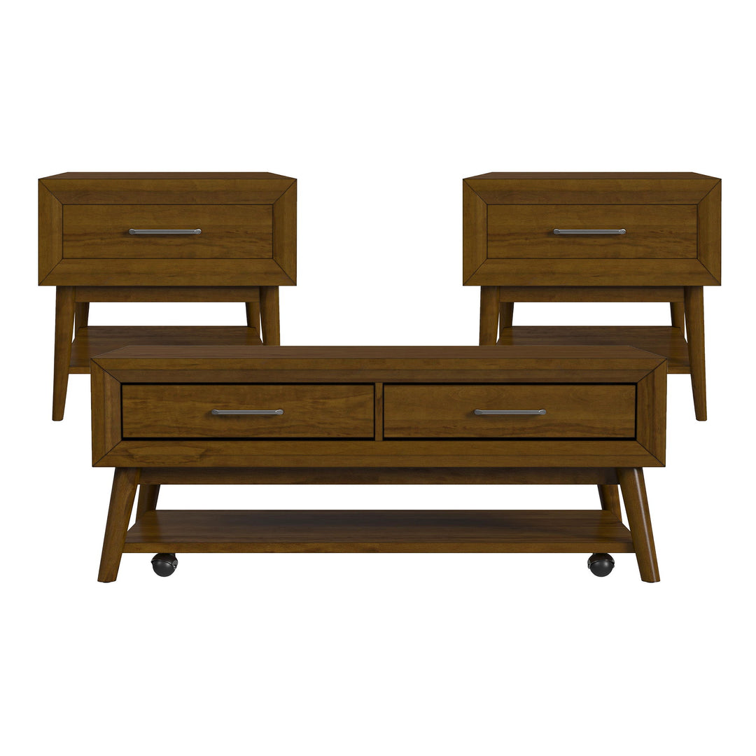 Santa Barbara - 3 Piece Occasional Table Set (Coffee Table &amp; Two End Tables) - Walnut