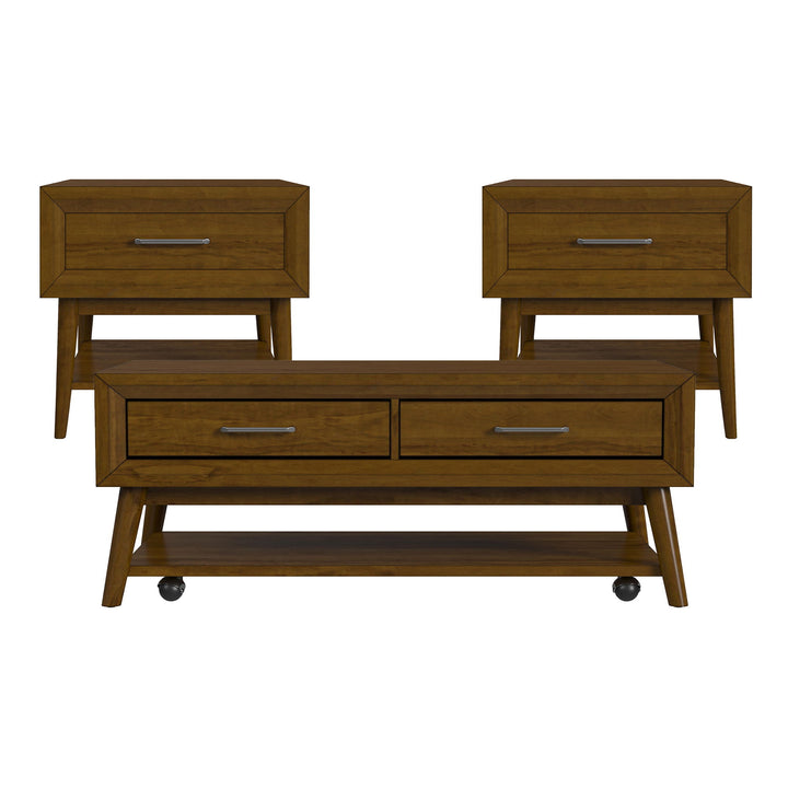 Santa Barbara - 3 Piece Occasional Table Set (Coffee Table &amp; Two End Tables) - Walnut