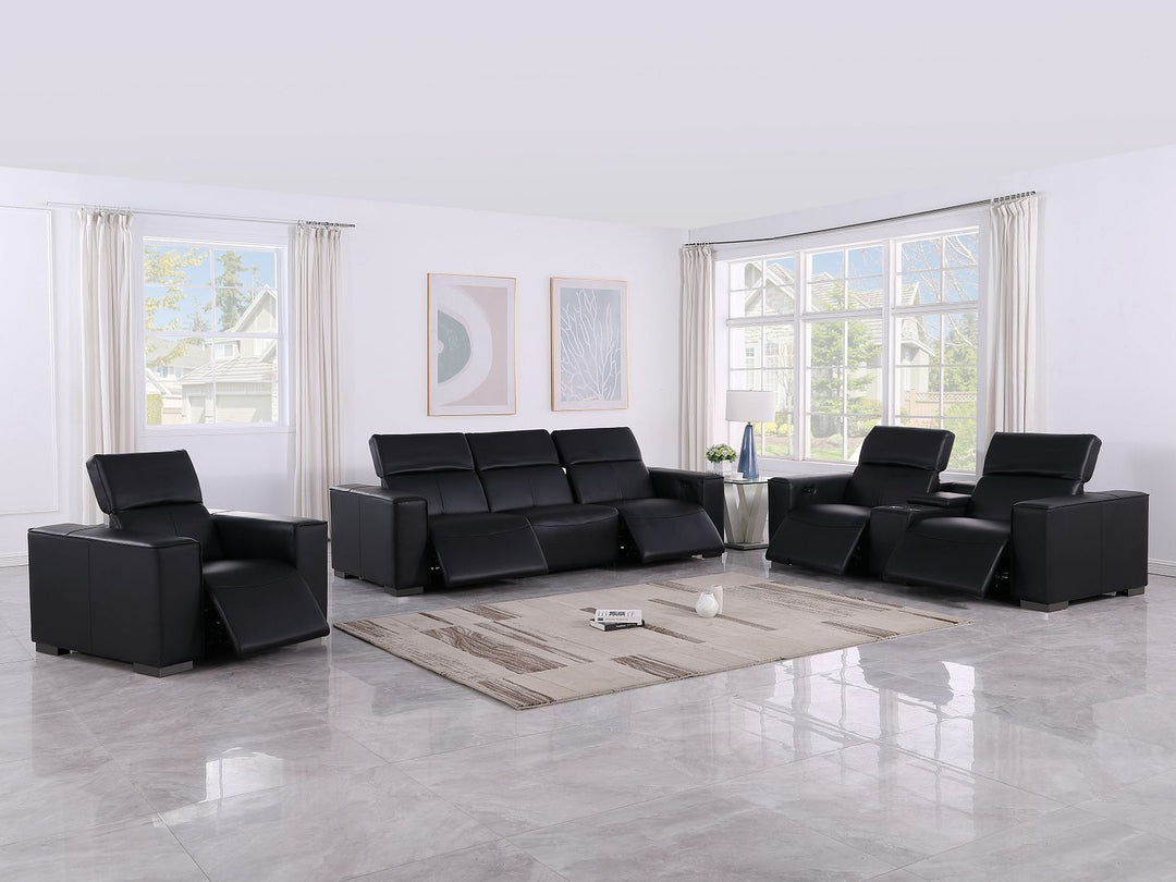 1208 - Modular Leather Set With 5 Power Recliners &amp; Power Headrests