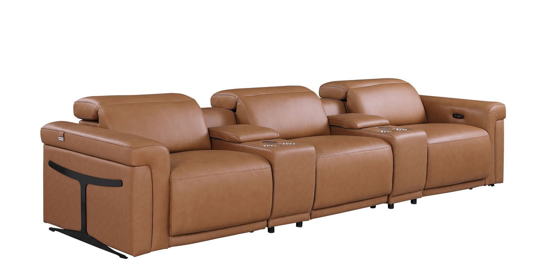 1126 - 5-Piece Modular Power Reclining Sofa In With 3 Power Recliners &amp; Power Headrests