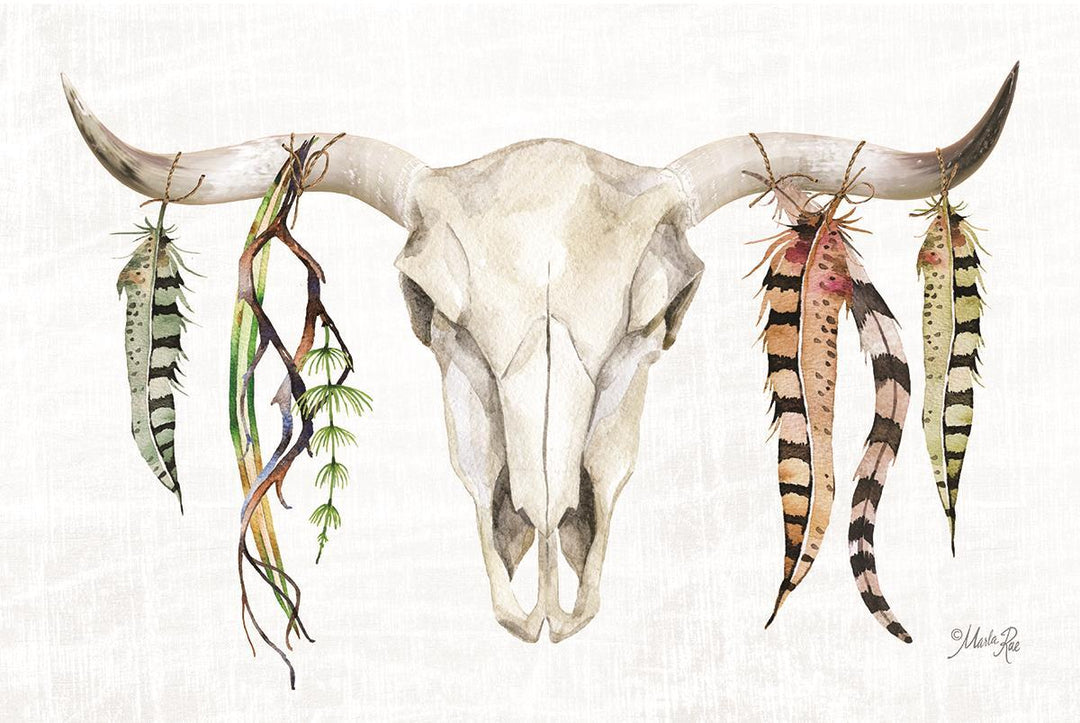 Small - Tribal Skull II By Marla Rae - Beige